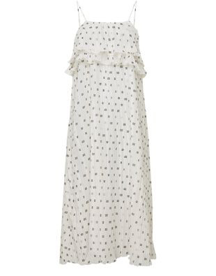 GANNIGeorgette pleaated midi dress | 24S (APAC/EU)