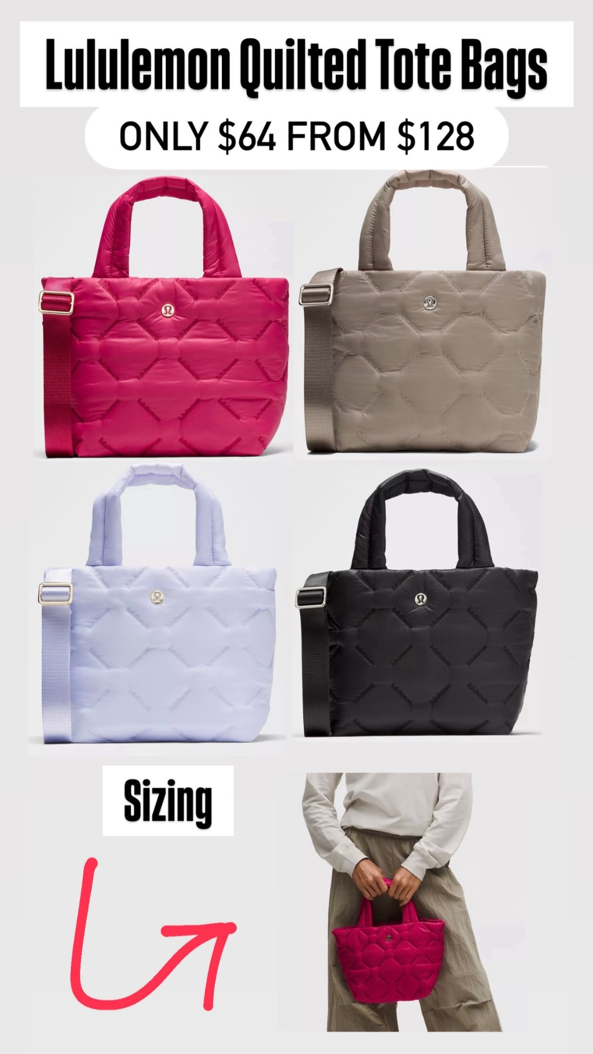 Lululemon quilted mini totes are on sale!

#LTKSaleAlert