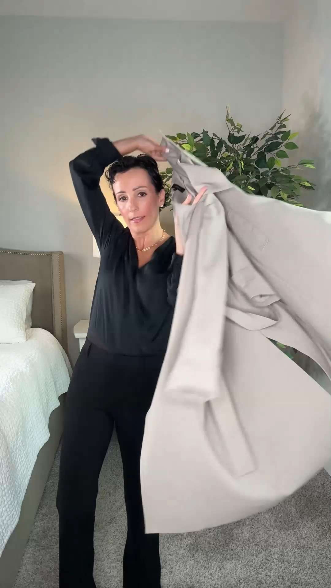 An easy layer that makes everything look pulled together 🤍
This crepe trench coat is light, fluid, and so comfortable to wear. I love the movement of the fabric and the effortless drape when worn open. The neutral taupe color feels rich and timeless, and the length and sleeves are spot on. Perfect if you want a chic outer layer without anything stiff or heavy. 

 #LTKgrwm #LTKootd #LTKPetite