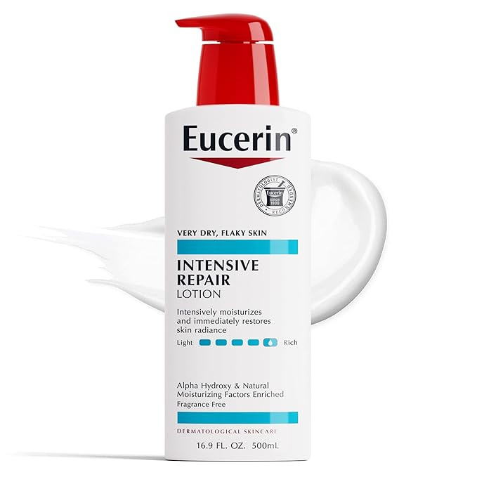 Eucerin Body Lotion, 16.9 Fl Oz Bottle | Intensive Repair, for Very Dry, Flaky Skin, Fragrance Fr... | Amazon (US)
