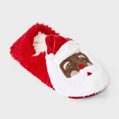 Women's Santa with 3D Hat Christmas Faux Fur Slipper Socks with Grippers - Wondershop™ Red M/L | Target