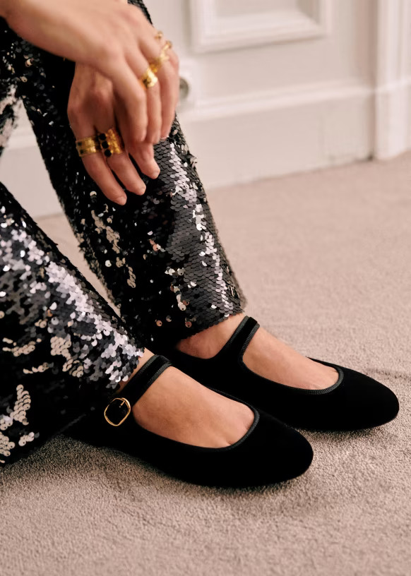 Marie Slippers - Ocre Velours - Suede fabric - Sézane | Sezane Paris