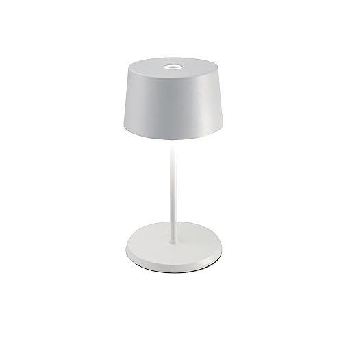 Zafferano, Olivia Mini Lamp, Portable and Rechargeable Table Lamp with Touch Controls, Suitable for Indoor and Outdoor, Dimmer, 2200-3000 K, Height 8.7 Inches, White Color | Amazon (US)