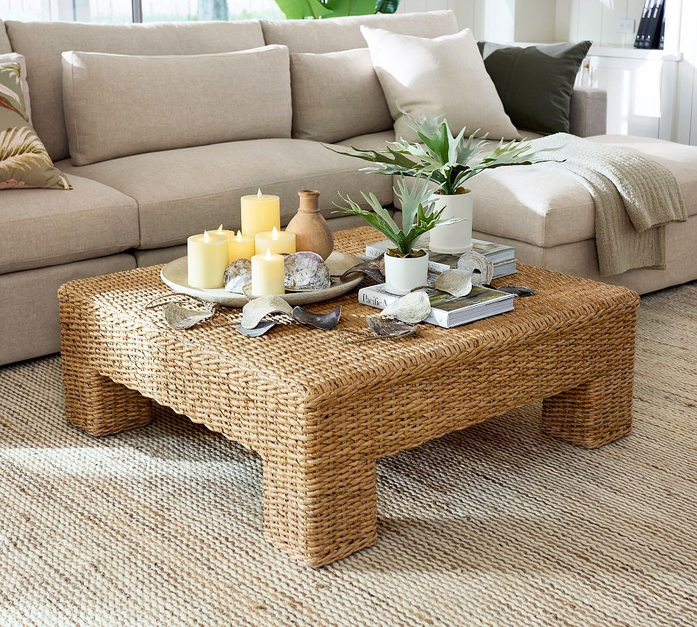 Cardiff Square Woven Coffee Table (41") | Pottery Barn (US)
