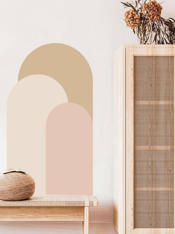Boho Colorblock Wall Decals, Mid Century Wall Art,  Arch Wall Decal, Arch Color Decal ,Boho Arch ... | Etsy (US)