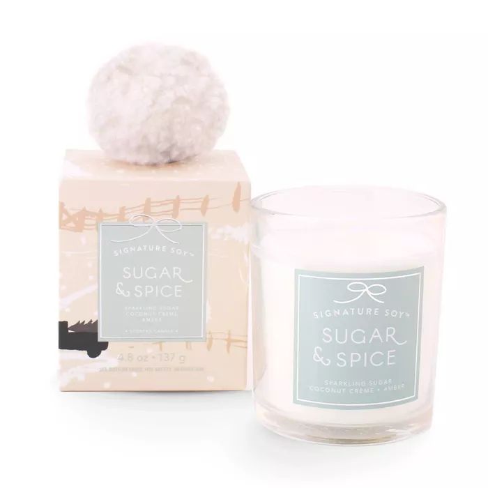 4.8oz Glass Jar Candle with Box Sugar & Spice - Signature Soy | Target