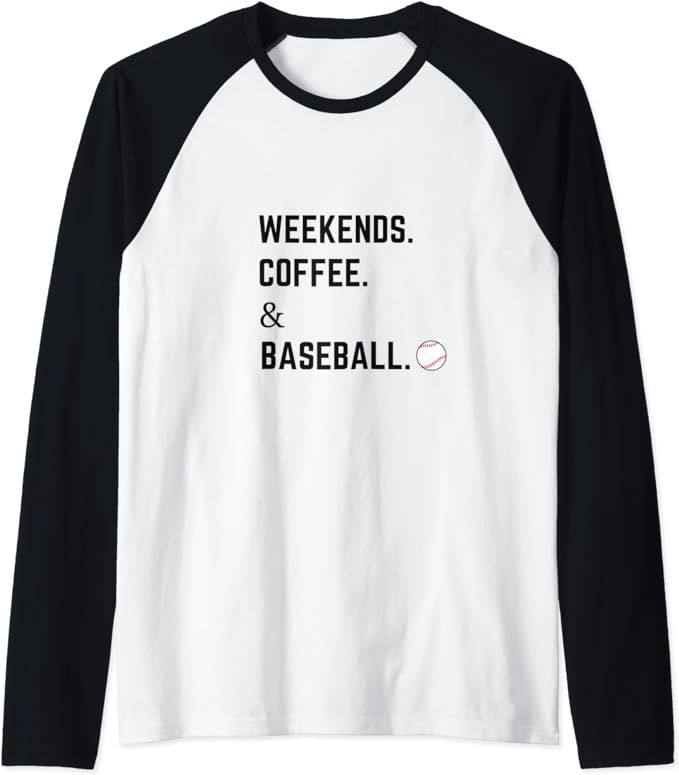 Weekends Coffee Baseball Raglan Baseball Tee | Amazon (US)