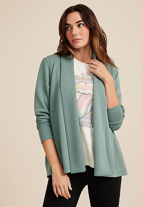 Shawl Collar Scuba Cardigan | Maurices