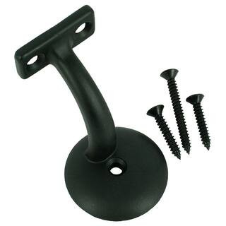 Stair Parts 2-3/4 in. x 2-1/16 in. Black Aluminum Alloy Heavy Duty Wall Rail Mounting Bracket | The Home Depot