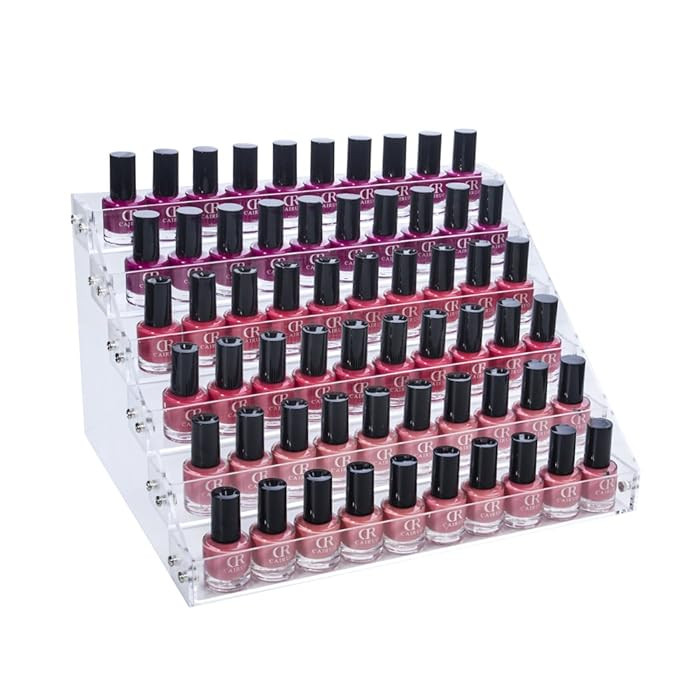 Gospire 66 Bottles of 6 Tier Clear Acrylic Nail Polish Ink Rack Sunglasses Organizer Eyeglasses D... | Amazon (US)