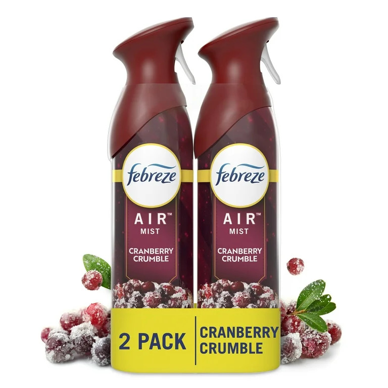 Febreze Air Mist, Odor-Fighting Air Freshener, Cranberry Crumble, 8.8 oz. Aerosol, Pack of 2 | Walmart (US)