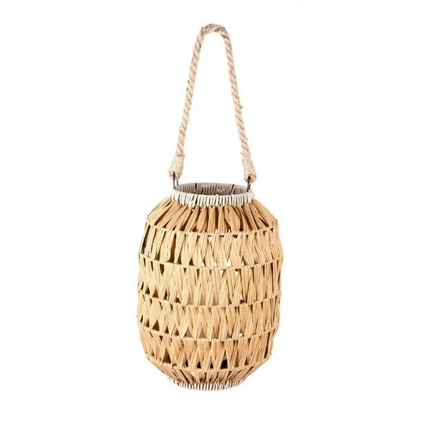 Better Homes & Gardens Battery Powered Outdoor Yellow Rattan LED Lantern - Walmart.com | Walmart (US)