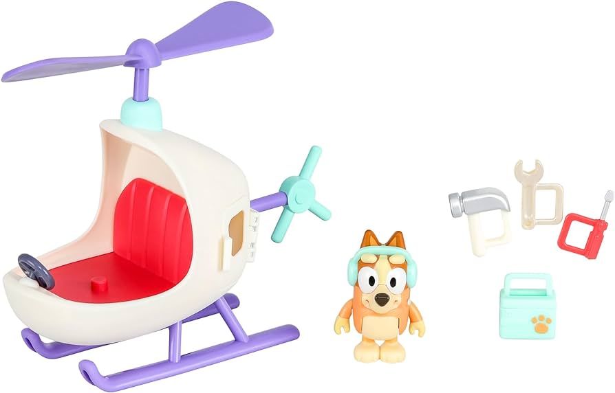 Bluey Vehicle and Figure Pack Bingo's Helicopter with 2.5 Inch Bingo Figure and Tool Accessories | Amazon (US)