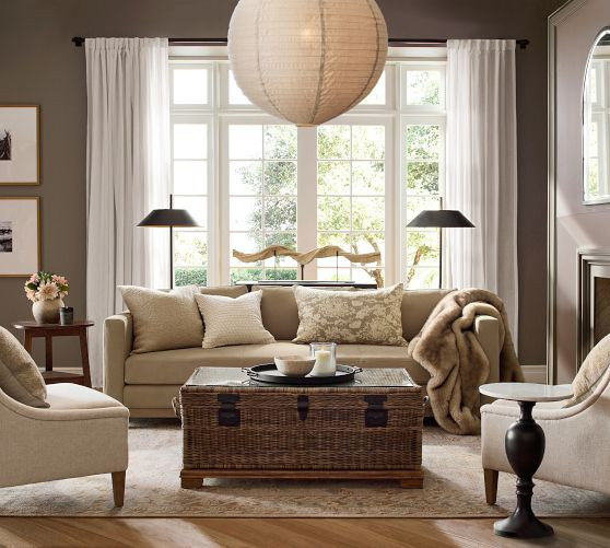 Flax Linen Globe Pendant (30") | Pottery Barn (US)