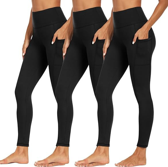 High Waisted Leggings for Women - Soft Athletic Tummy Control Pants for Running Cycling Yoga Work... | Amazon (US)