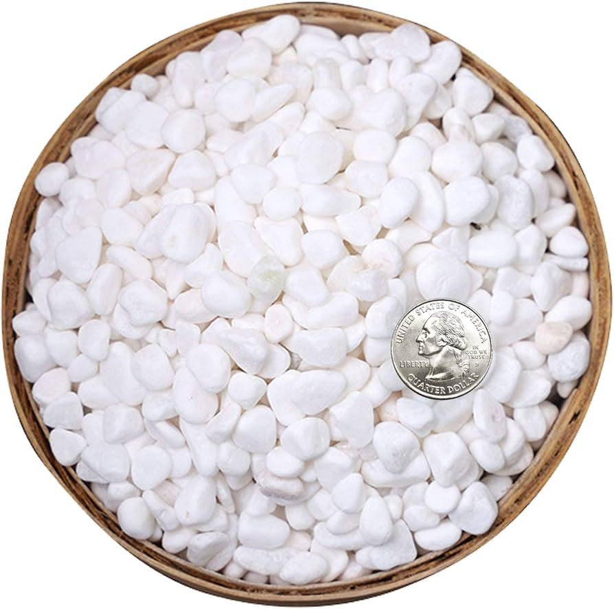 Hisredsun 3.96 lb White Decorative Stones,0.23-0.35in Natural Gravel Rocks for Plant Pots,Small R... | Amazon (UK)