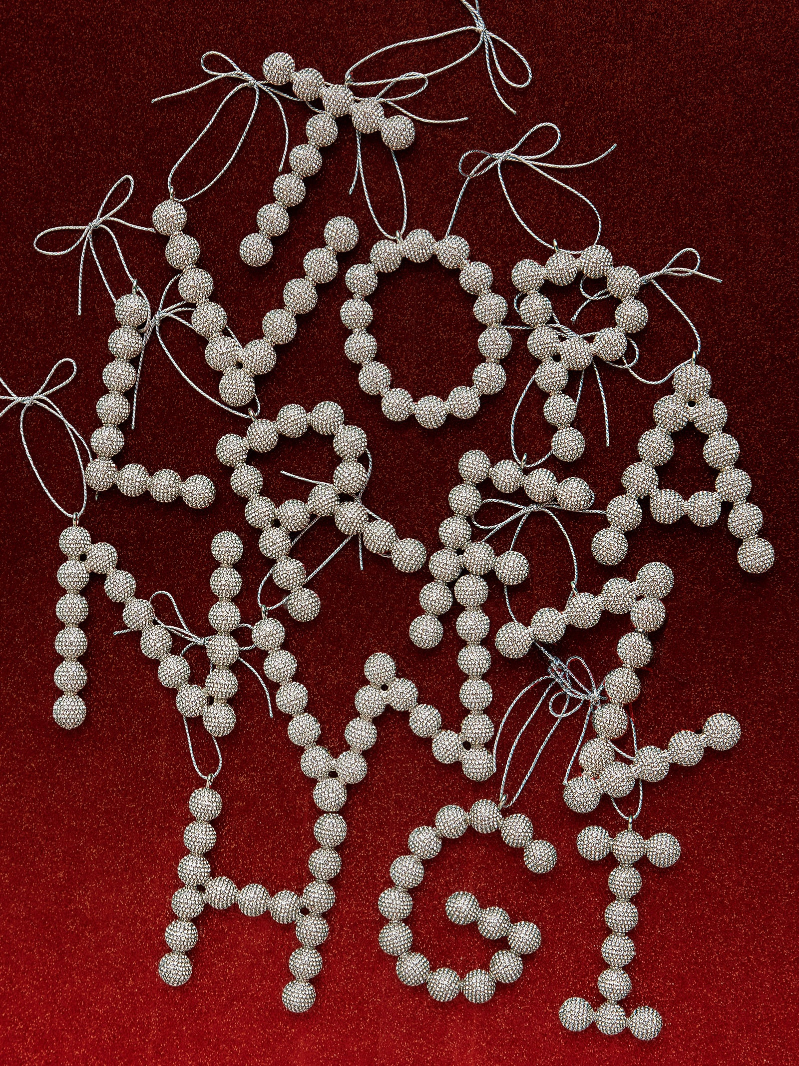 Merry Monogram Ornament - Silver/Pavé | BaubleBar