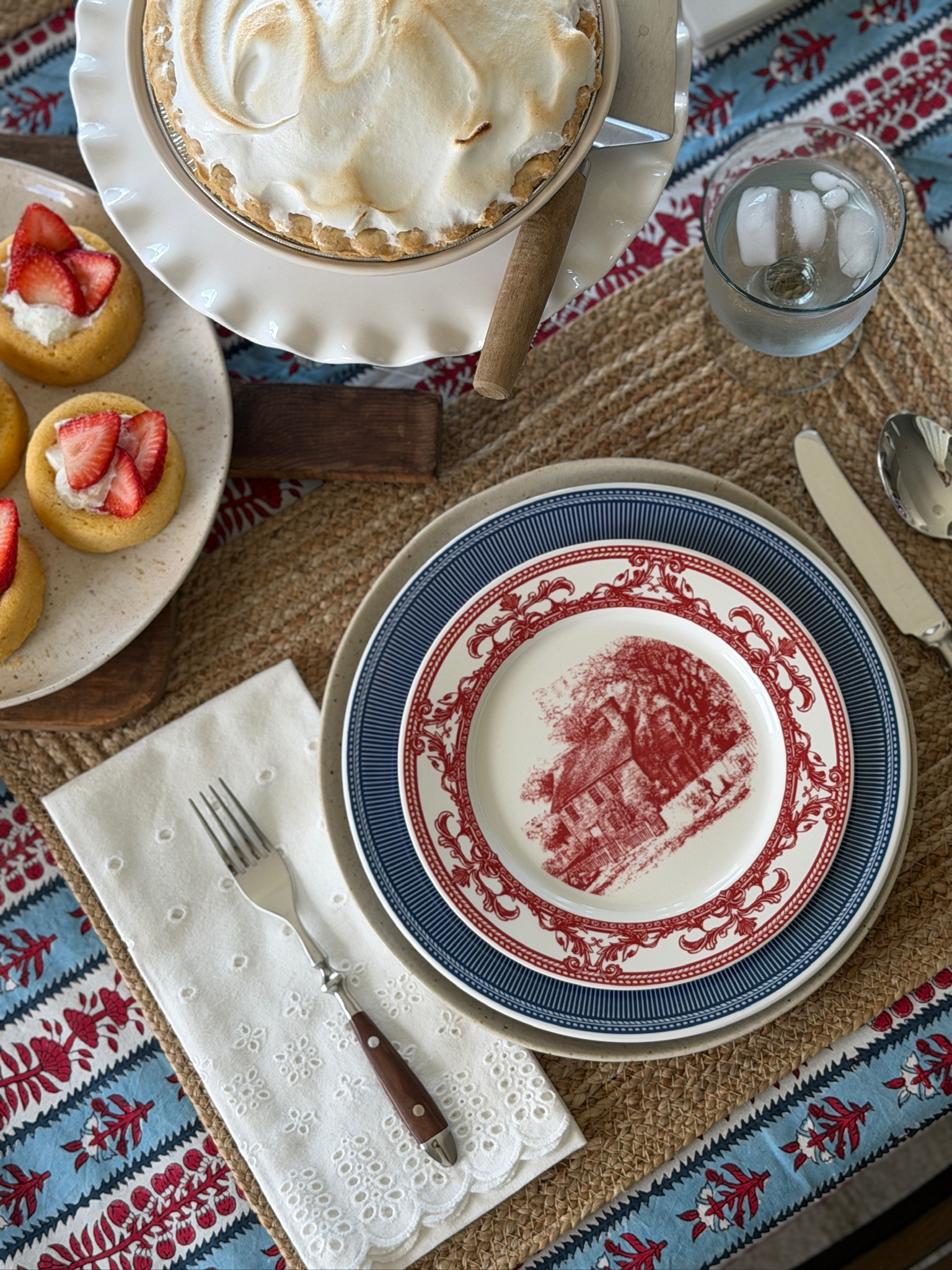 I am in love with how this fourth of july tablescape turned out! Th plates are MKHome and Art, I linked similar options!

home decor, interior design, fourth of july decor 

 #LTKOver40 #LTKHome