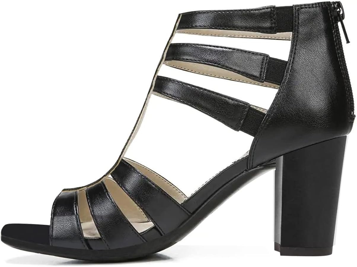FSJ Women Chunky Mid High Heel Sandals Open Toe T-Strap Pumps Cutout Dress Party Prom Office Stra... | Amazon (US)