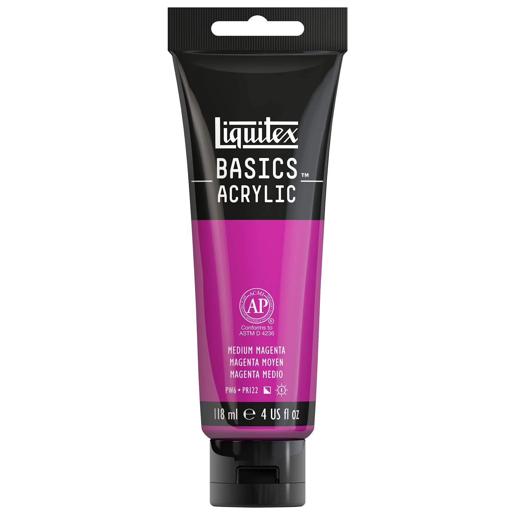 Liquitex BASICS Acrylic Paint, 118ml (4-oz) Tube, Medium Magenta | Amazon (US)
