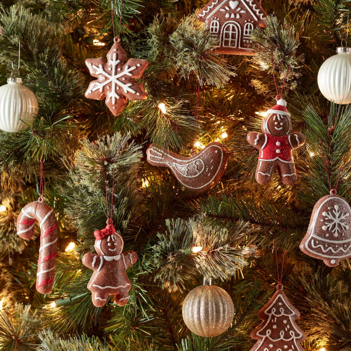8pc Glittered Gingerbread Cookies Christmas Tree Ornament Set - Wondershop™ | Target