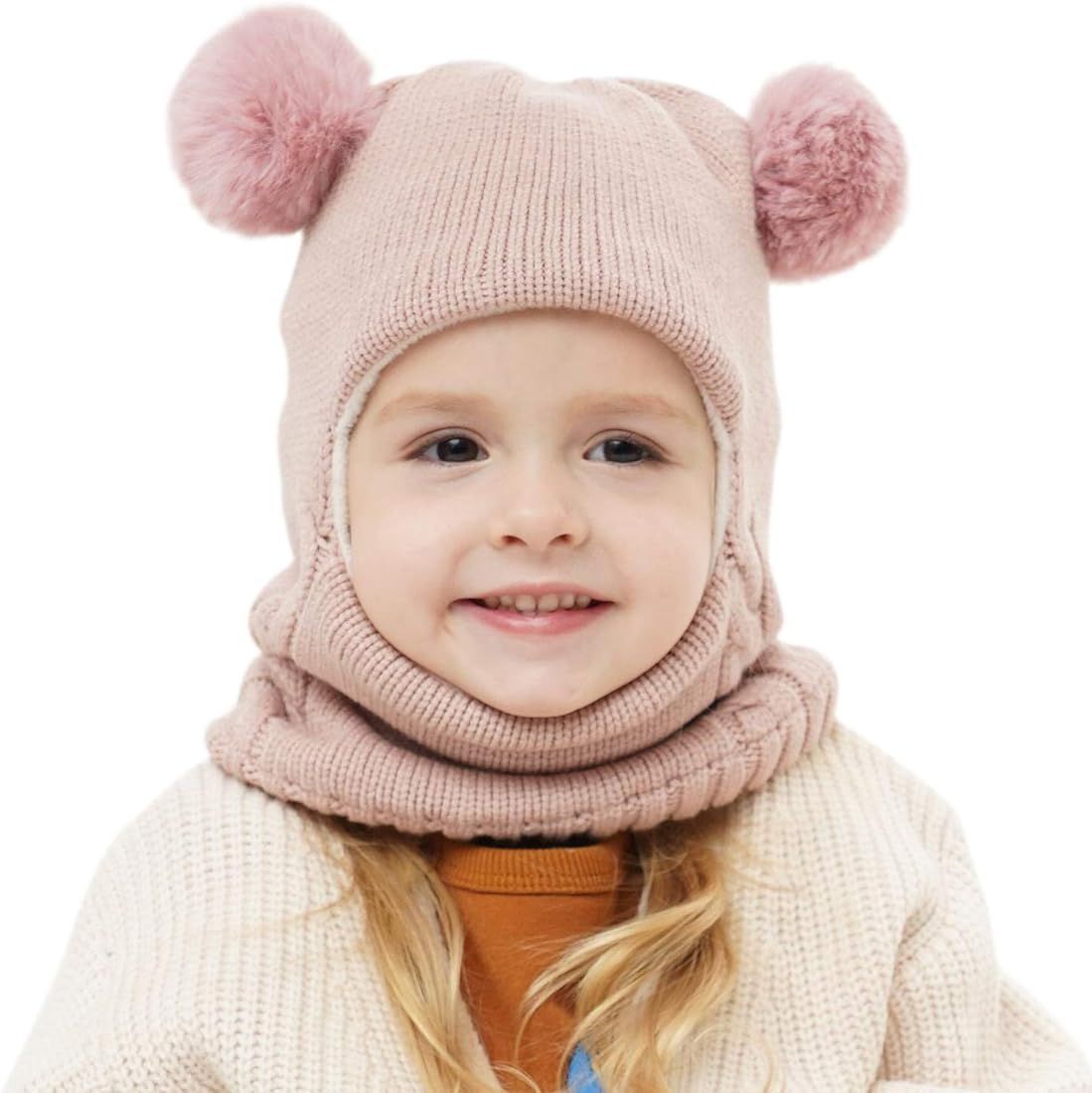 Baby Winter Hat Scarf Set, Unisex Infant Toddler Kids Hat Scarf | Amazon (US)