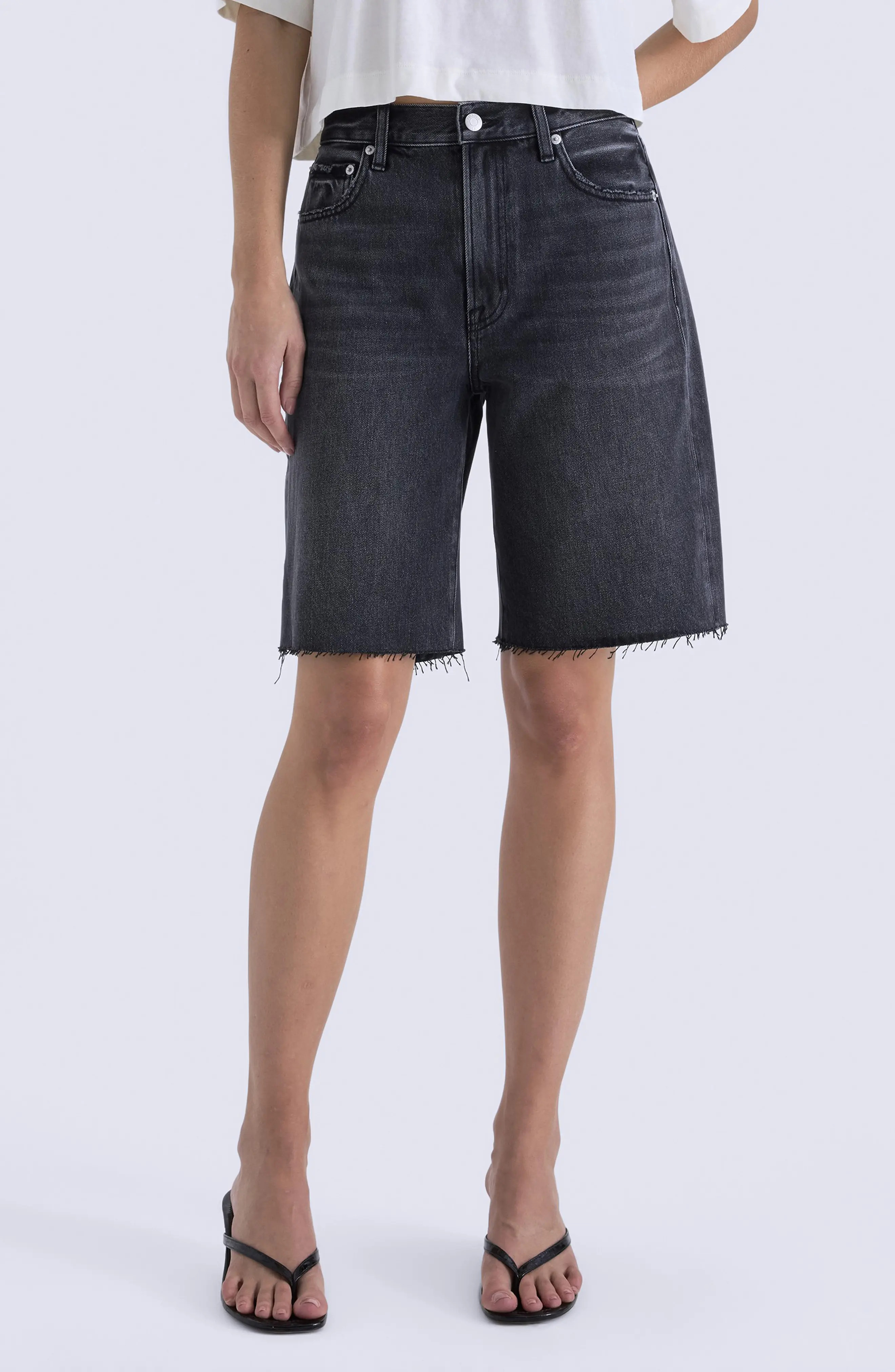 Pistola Nolan Denim Raw Hem Bermuda Shorts (Women) | Nordstrom | Nordstrom