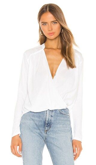 Splendid Foley Long Sleeve Surplice Top in White from Revolve.com | Revolve Clothing (Global)