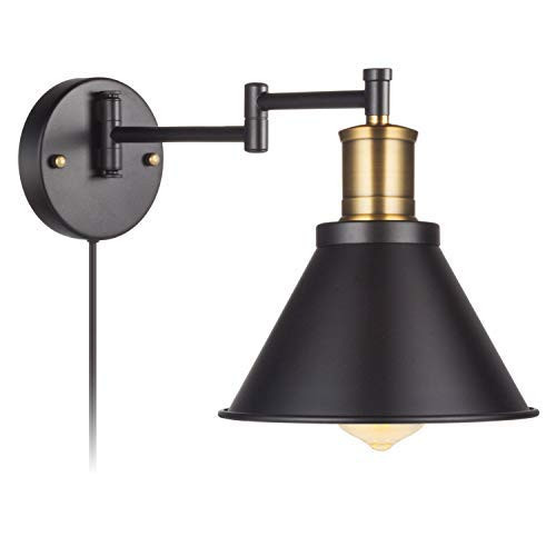Swing Arm Wall Lamp Plug-In Cord Industrial Wall Sconce, Bronze And Black Finish,With On/Off Swit... | Amazon (US)