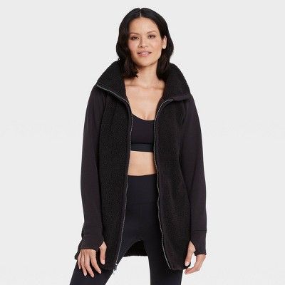 Women's Sherpa Full Zip Long Jacket - All in Motion™ | Target