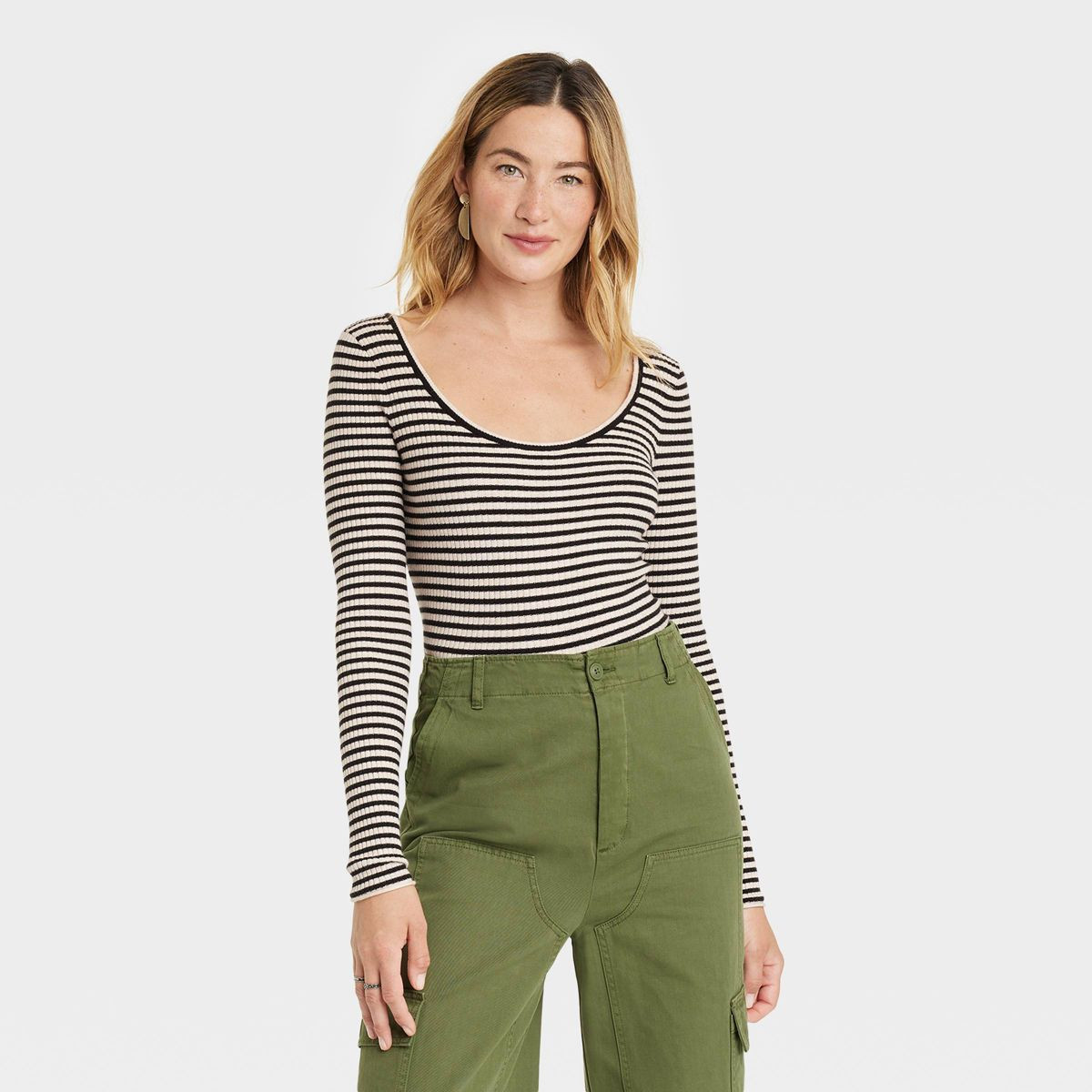 Women's Shrunken Rib Scoop Neck Pullover Sweater - Universal Thread™ | Target