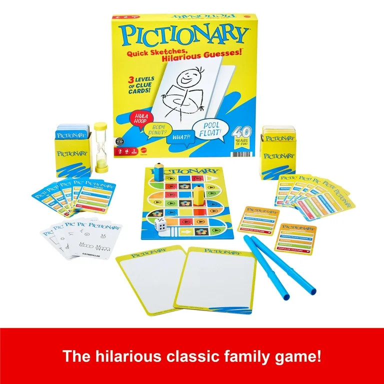 Pictionary Board Game, Drawing Game for Kids, Adults & Game Night with Dry Erase Markers & Boards | Walmart (US)