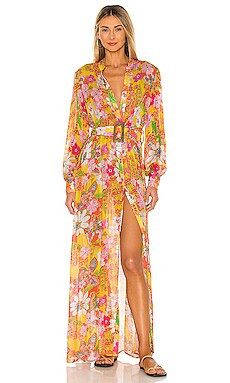 HEMANT AND NANDITA Misaki Maxi Dress in Mellow Yellow from Revolve.com | Revolve Clothing (Global)