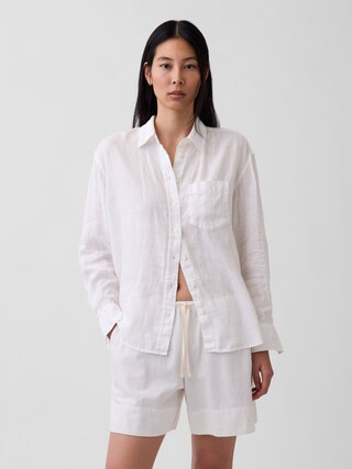 100% Linen Oversized Shirt | Gap (US)