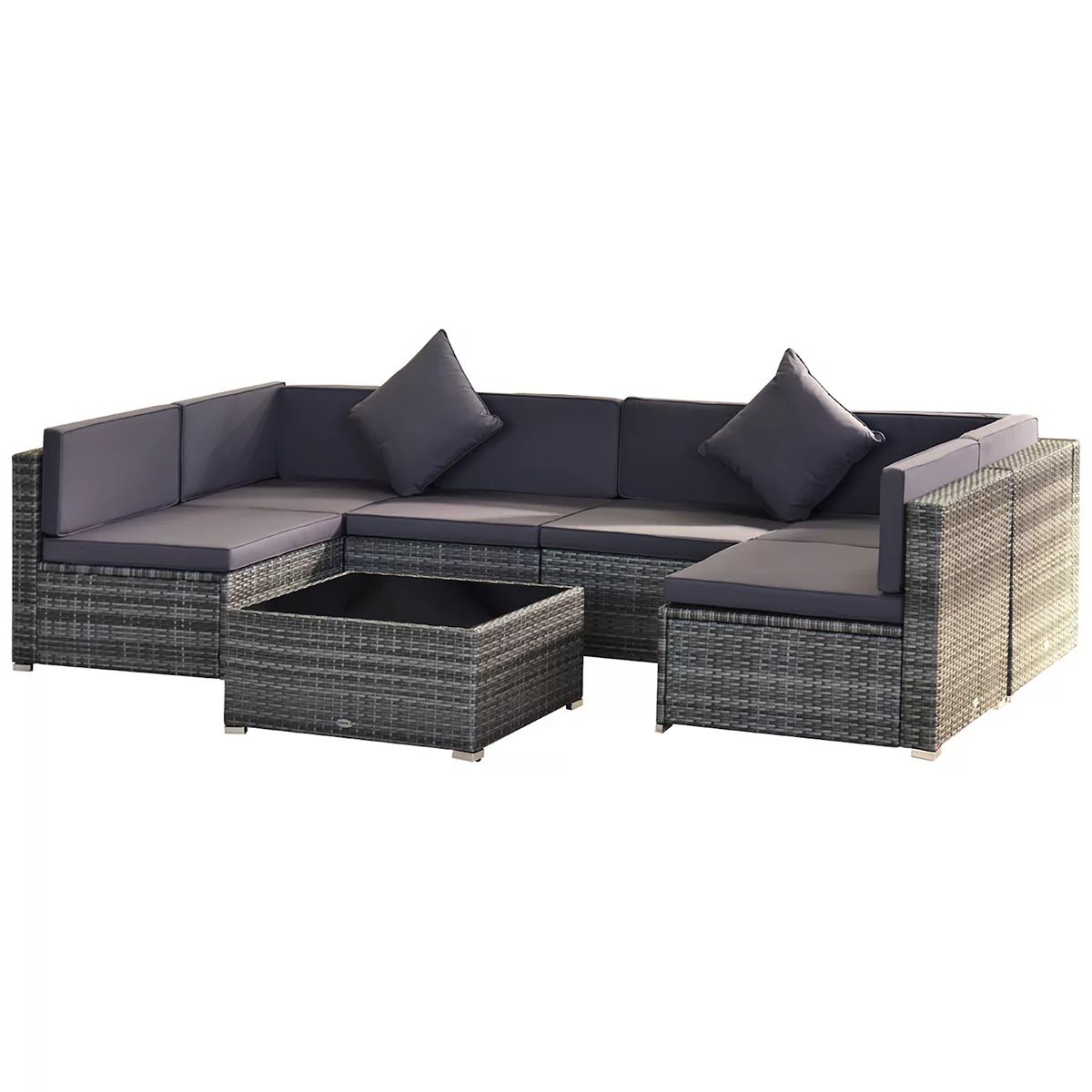 Outsunny 7 Piece Outdoor Patio Furniture Set with Modern Rattan Wicker | Kohl's