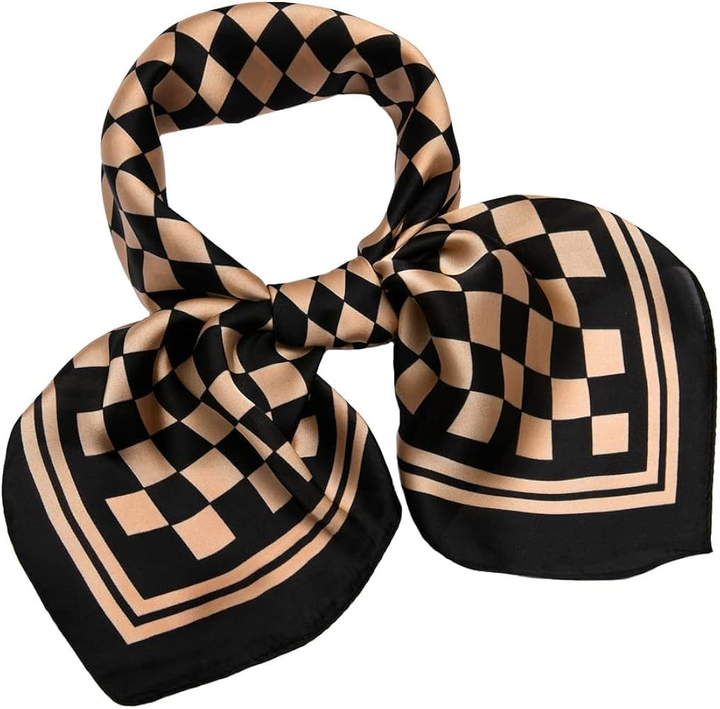 27 inch Silk Feeling Scarf Square Satin Head Scarf Fashion Neck Scarfs for Women | Amazon (US)