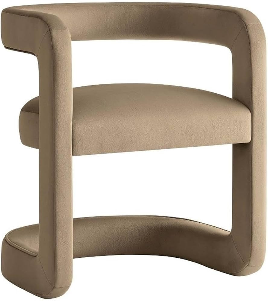 Modway Winslow Stain-Resistant Performance Velvet Dining Chair in Taupe - Open Back Barrel Armcha... | Amazon (US)