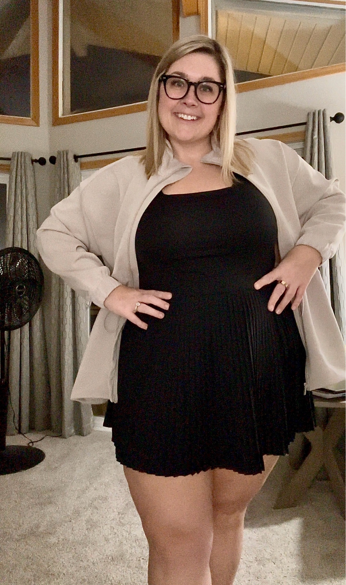 This tennis dress and jacket feel much more expensive than they are. The quality of fabric is premium, they are super comfy, and the dress has a hidden feature that allows you to use the bathroom easily. 

XXL in the jacket
1X in the dress 

#LTKPlusSize #LTKMidsize #LTKFitness