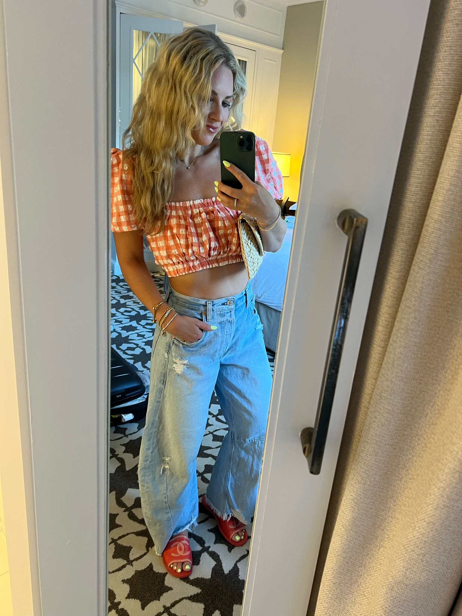 Outfit links 🤍

Top: M 
Jeans: sized up 1 - wearing 26

Vacation / summer / barrel jeans 

#LTKSummerSales #LTKSwim #LTKStyleTip