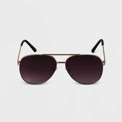 Women's Gradient Aviator Sunglasses - A New Day™ Black | Target