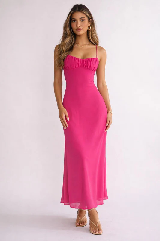 ESTHER MAXI DRESS - FUCHSIA | Lady Black Tie
