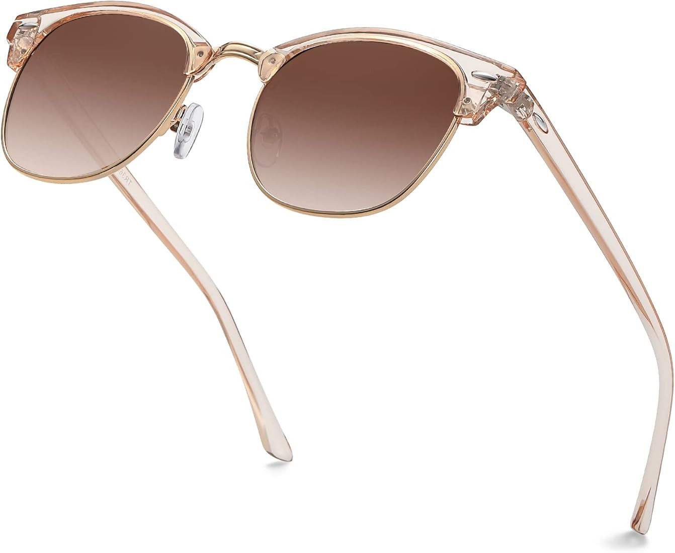 MEETSUN Retro Semi Rimless Polarized Sunglasses for Men Women Classic Trendy Driving Sun Glasses ... | Amazon (CA)