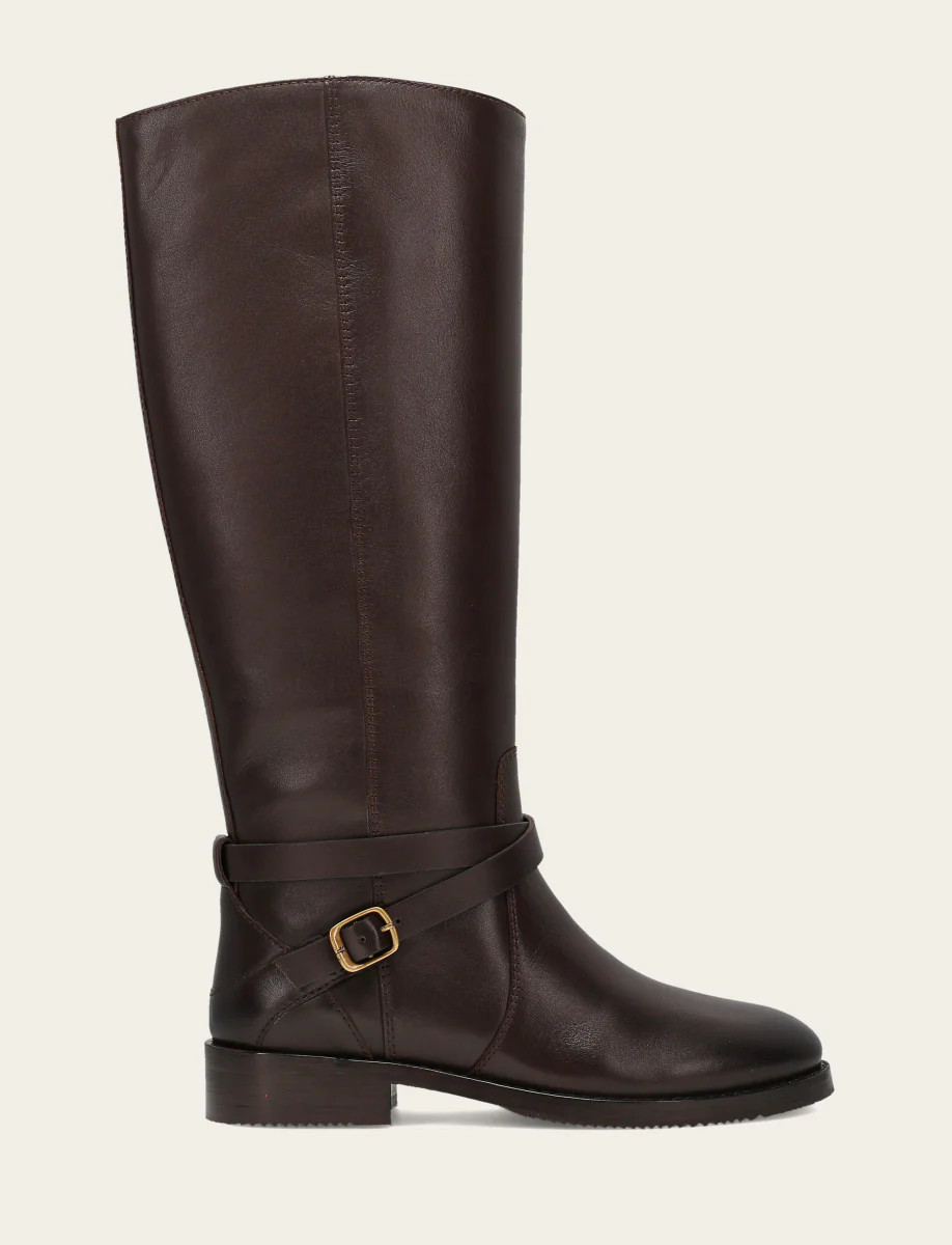 Women's Dark Brown Melissa Belted Riding Boot | The Frye Company | FRYE