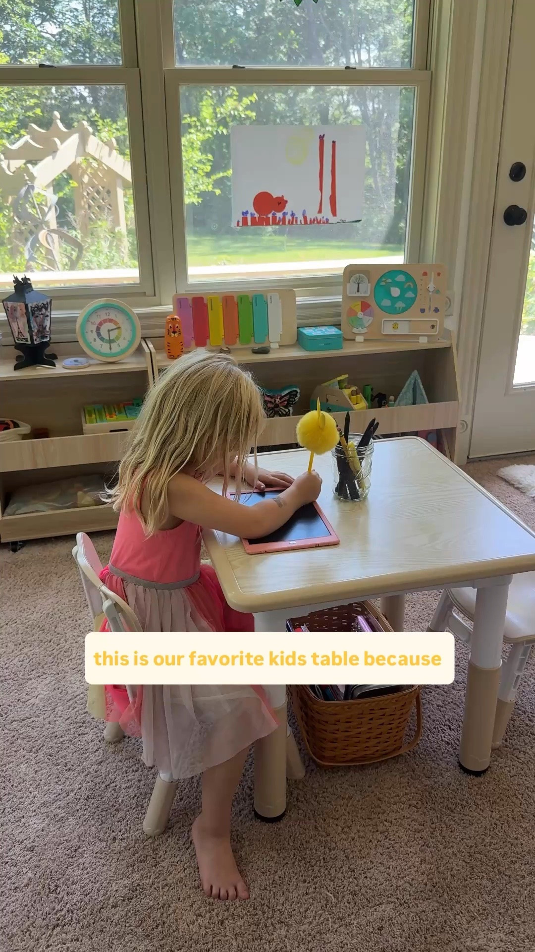 One of the most-used pieces in our playroom is this activity table. ✨
Between homeschool projects, coloring, puzzles and play-doh, it gets used every single day. My favorite feature is that both the table and chairs have adjustable legs, so they can grow right along with the kids instead of needing to be replaced in a year or two.
The wipe-clean top is another huge win. Markers, crayons, paint, sticky fingerprints... it all cleans up easily and still looks great.
We paired it with some of our favorite playroom storage and organization pieces to create a space the kids can use independently and actually help keep tidy.
If you're updating your kids' spaces this summer, the @Wayfair Hot Summer Sale is a great time to save on furniture, storage, and playroom essentials!
#Ad #WayfairPartner #Wayfair #HotSummerSale

#LTKdayinmylife #LTKmomlife #LTKSeasonal