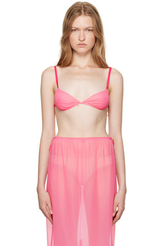 Pink Sheer Bra | SSENSE