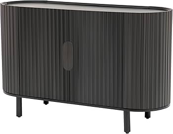 RUNNA Light Luxury Sideboard with Adjustable Shelves, Curved Design, Wooden Storage Cabinet for L... | Amazon (US)