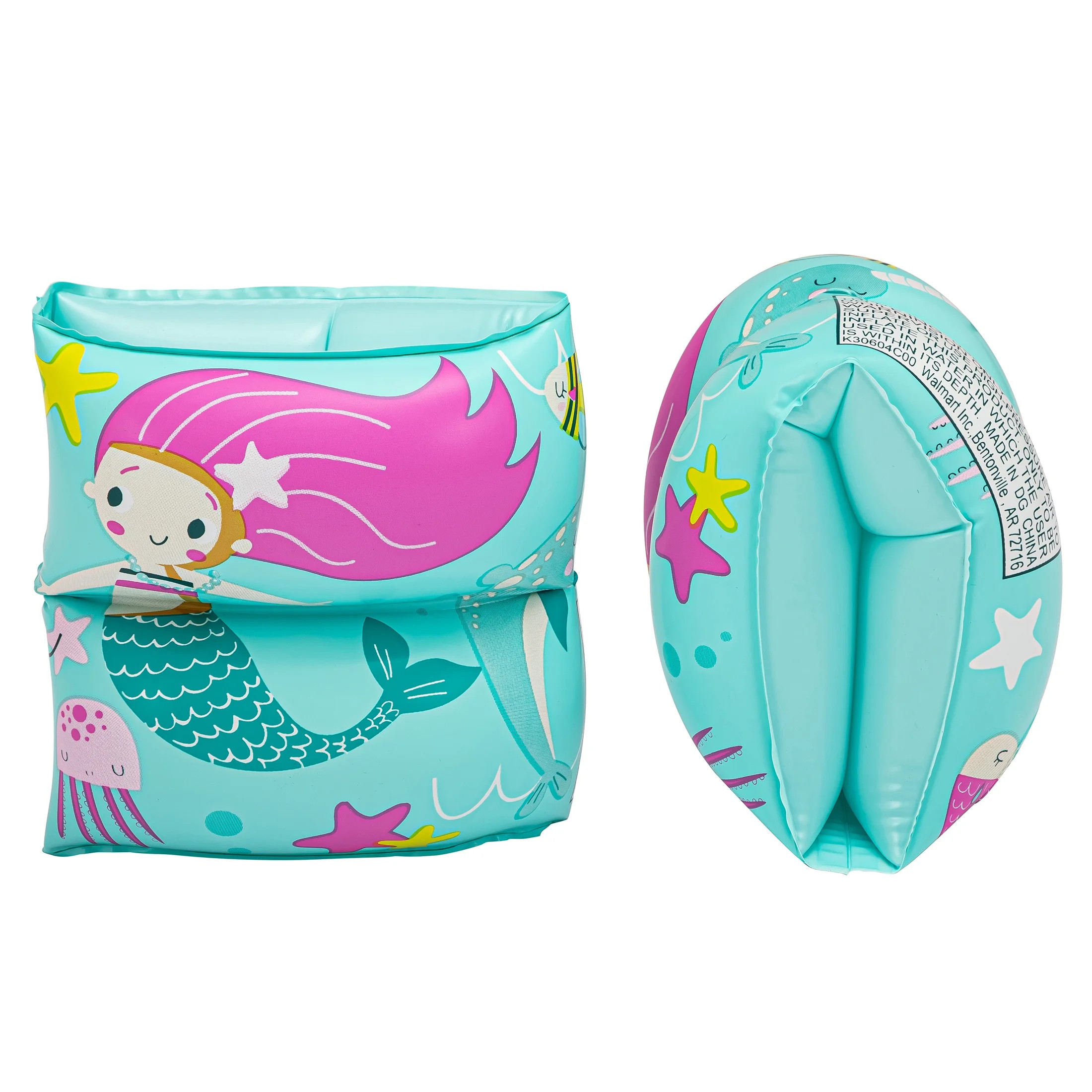 Bluescape Mermaid Inflatable Printed Kids Armbands for Swimming and Floating, Ages 3 to 6, Unisex | Walmart (US)
