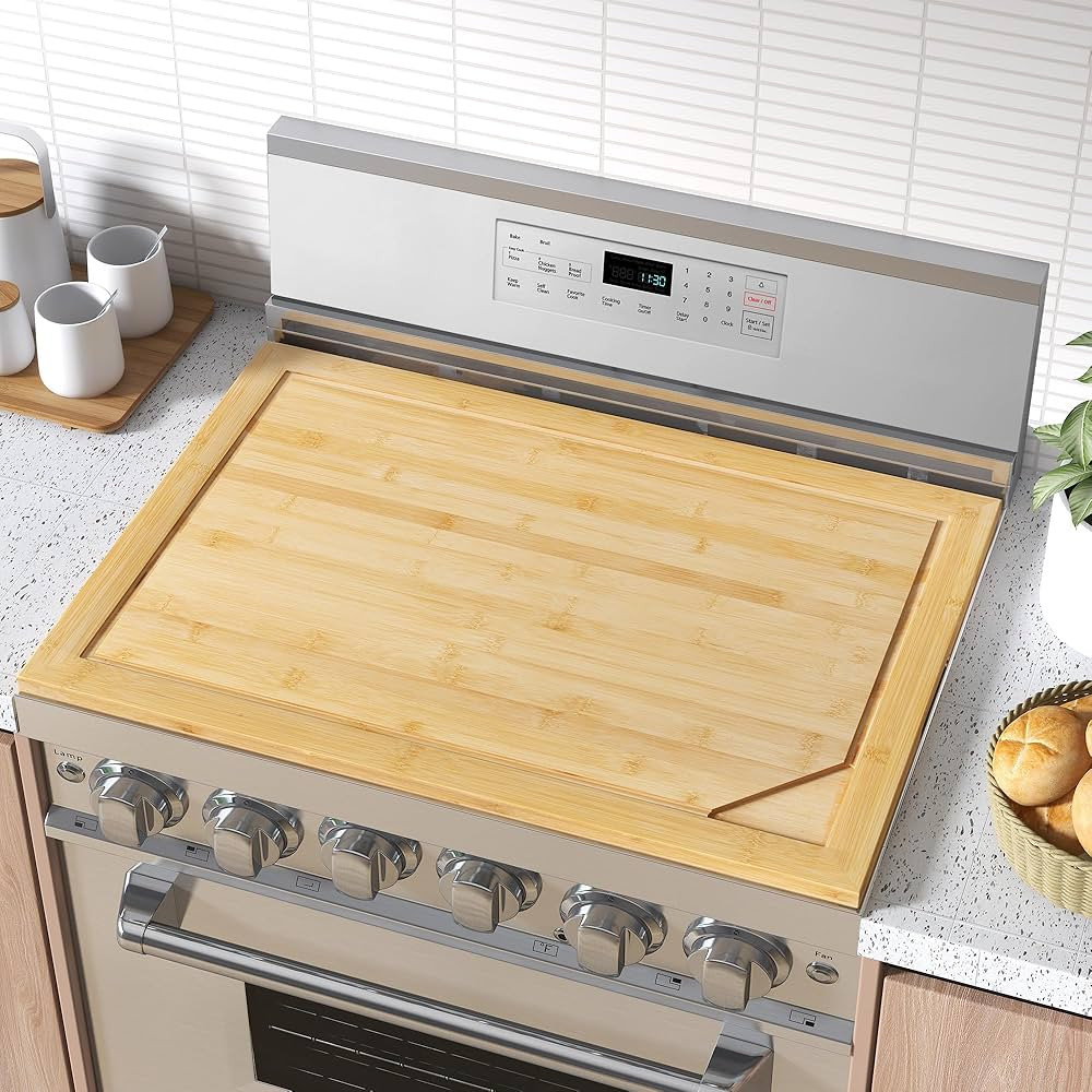 Wood Stove Top Cover and Cutting Board for Gas Stove - Noodle Board and Kitchen Accessory-Natural | Amazon (US)