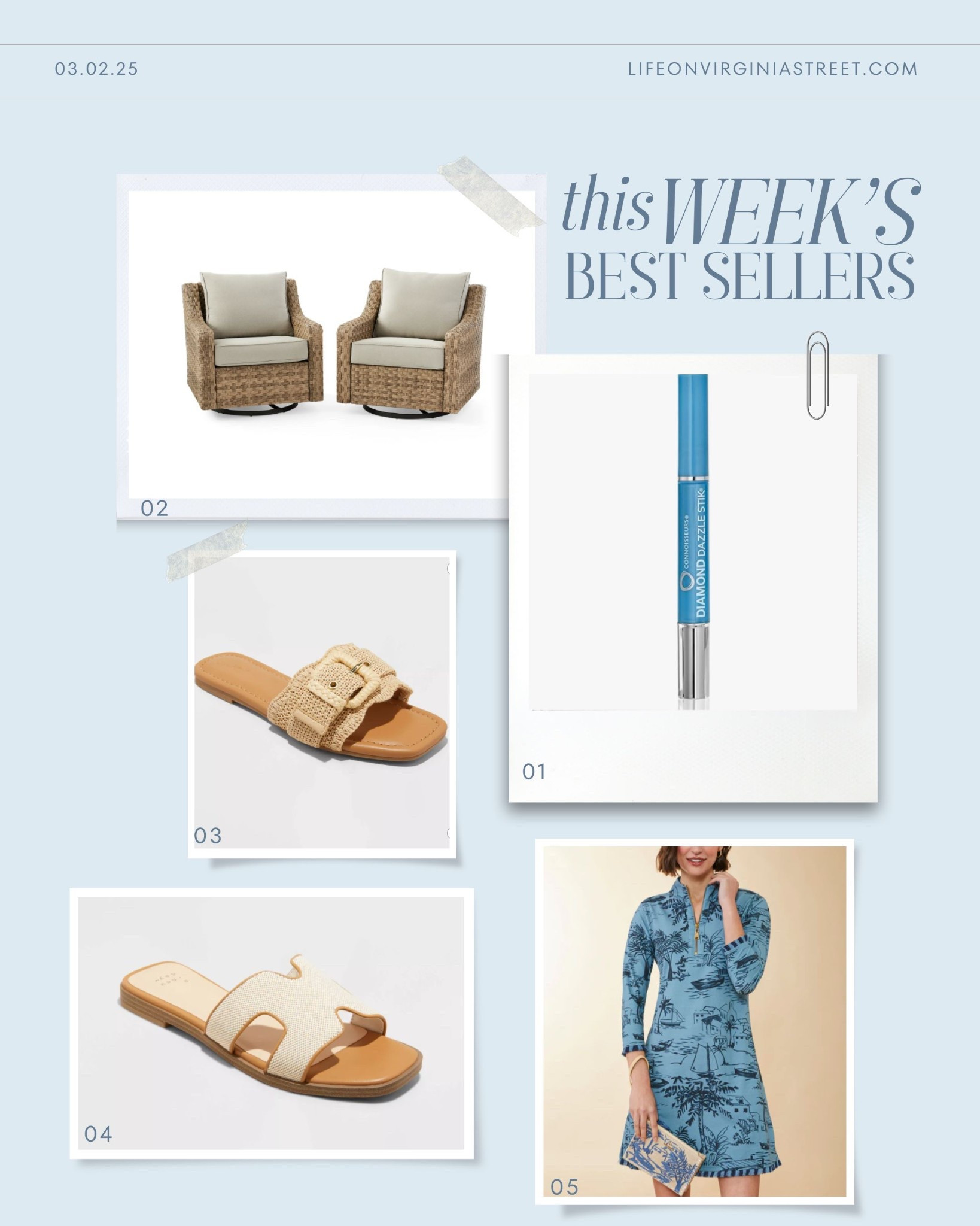 This week’s bestsellers include my favorite diamond/jewelry cleaner/brish, our restocked outdoor swivel chairs, two pairs of chic Target sandals (I own and love both!), and this cute palm print dress I wore in the Bahamas! #ltkfindsunder50 #ltkfindsunder100 #ltkstyletip #ltkseasonal #ltkover40 #ltkhome #ltkmidsize #ltkshoecrush

#LTKShoeCrush #LTKFindsUnder50 #LTKHome