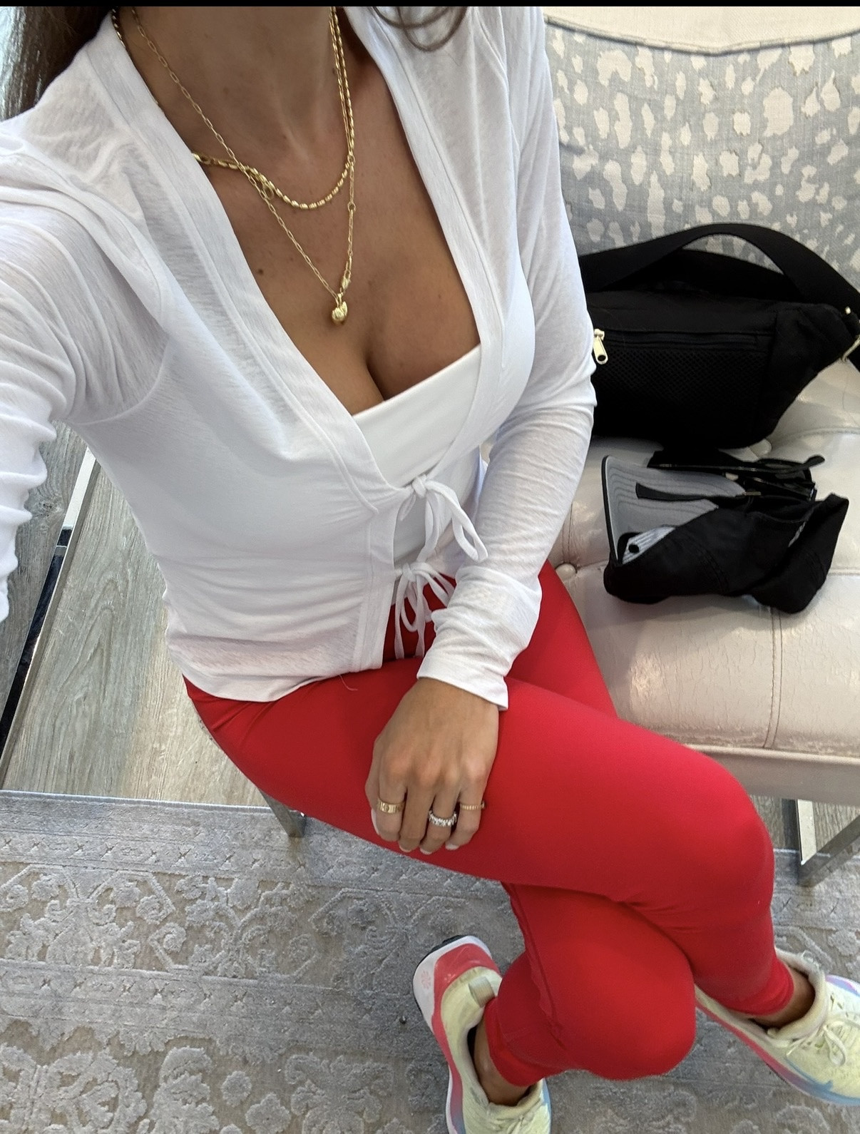 Tie top and similar red leggings workout outfit 

#LTKfitnessgoals #LTKSaleAlert #LTKFindsUnder50